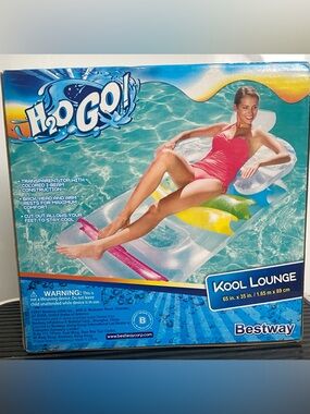H2O Go Kool Lounge Inflatable Pool Float - Pink/Yellow/Clear